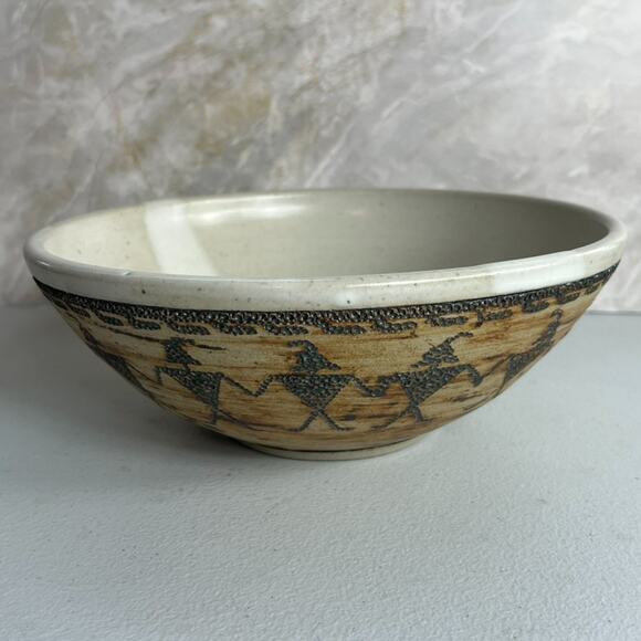 Andrea Winters Art Pottery Bowl 9.5" Folk Art Native American Pottery - Picture 6 of 15